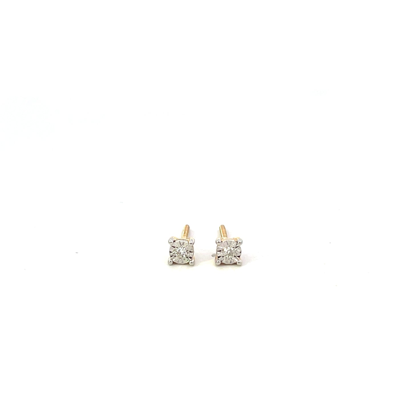 10KYG D-0.50CTW ILLUSION DIAMOND STUD EARRINGS