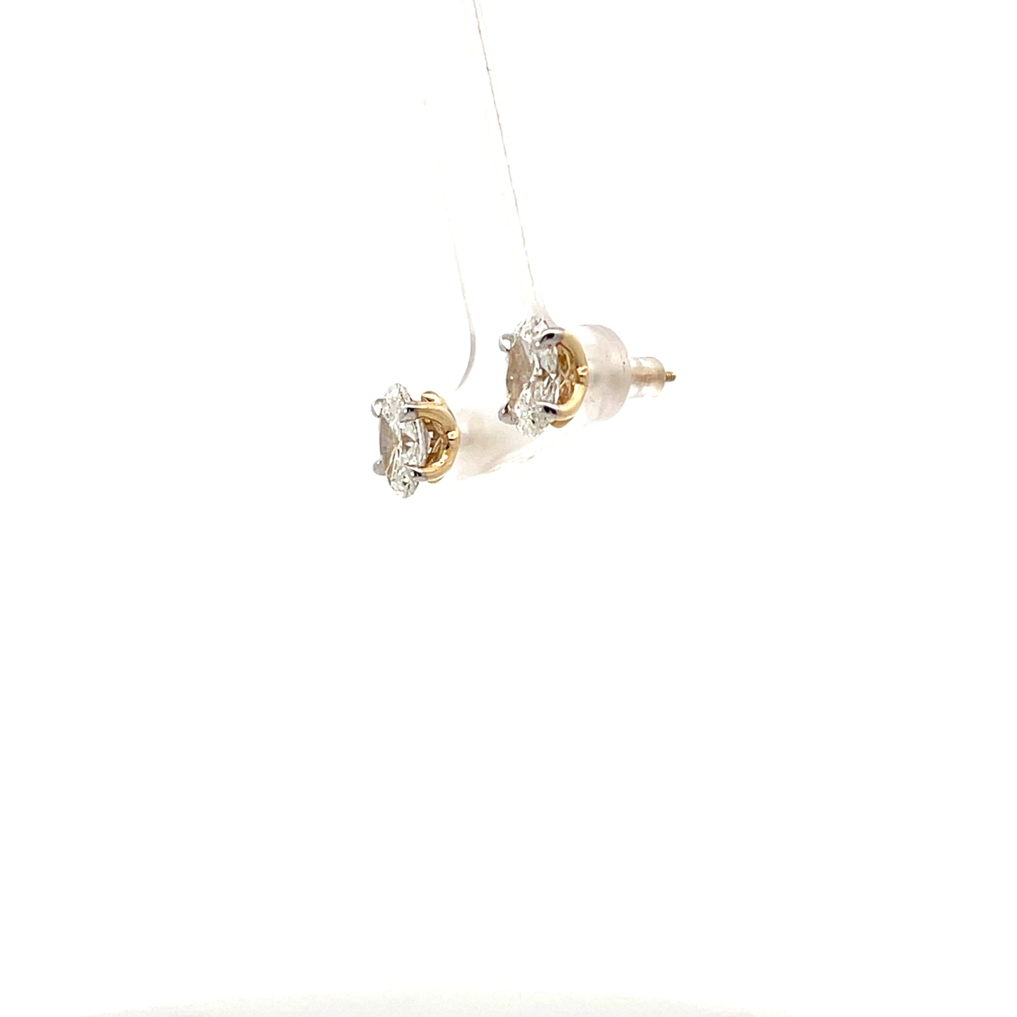 14K YG D-2CTW LAB DIAMOND LGD OVAL STUDS