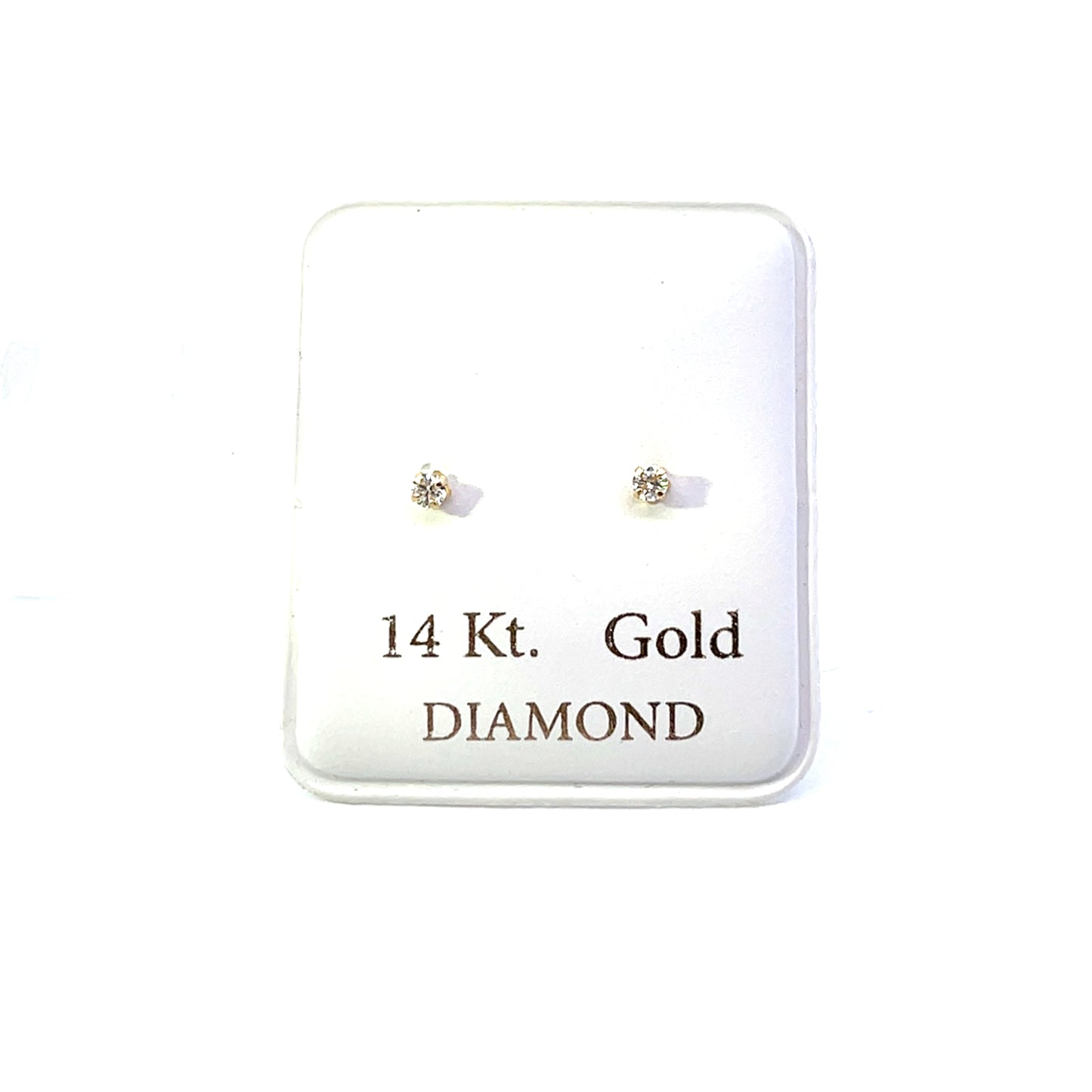 14K YG LAB DIAMOND LGD SOLITAIRE STUD 3MM SCREWBACK