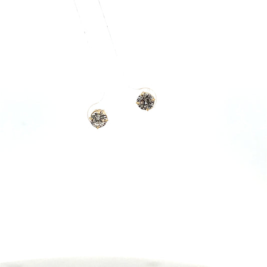 14K YG D-2CTW LAB DIAMOND LGD ROUND STUDS