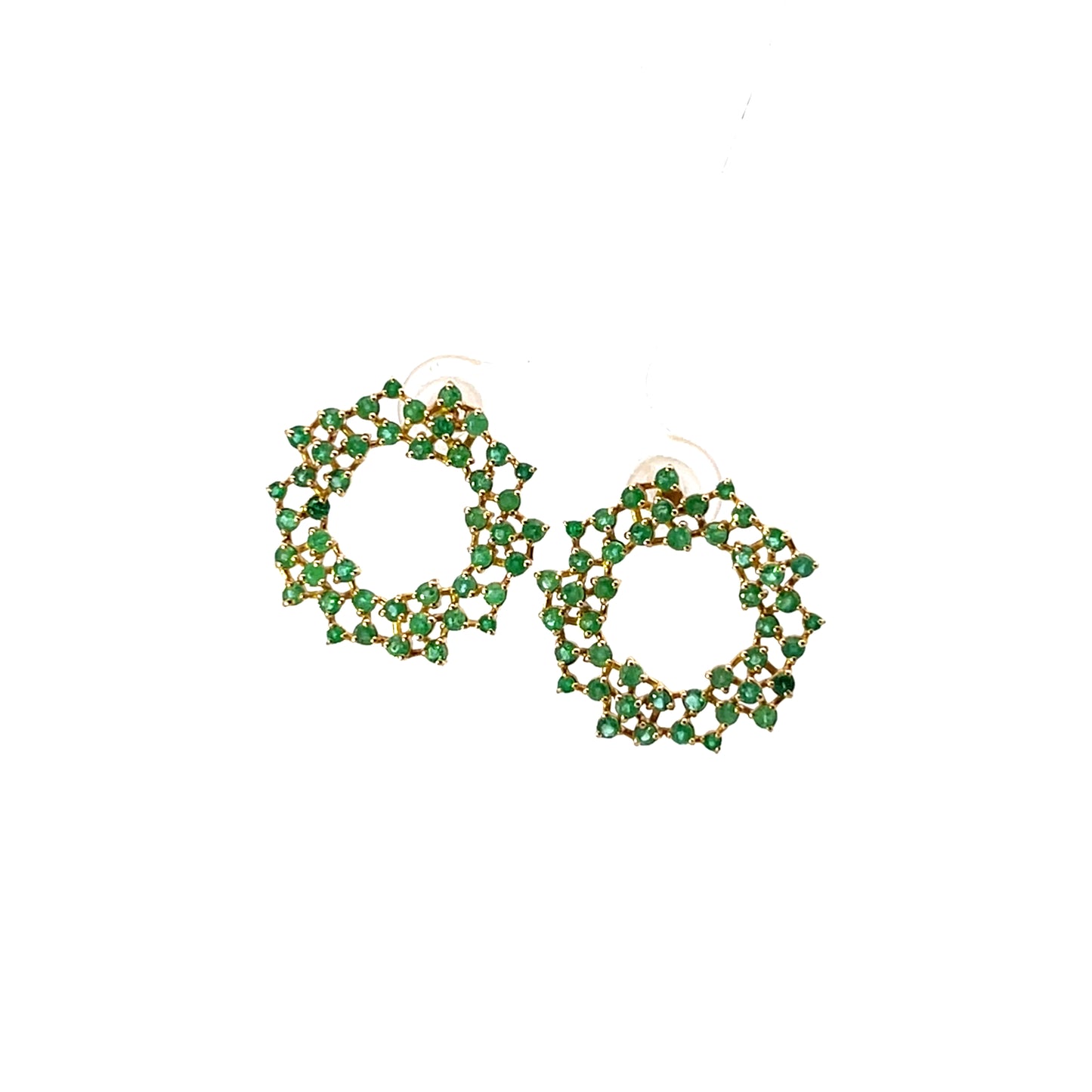 14K EMERALD SCATTERED EARRINGS