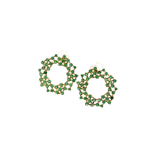 14K EMERALD SCATTERED EARRINGS