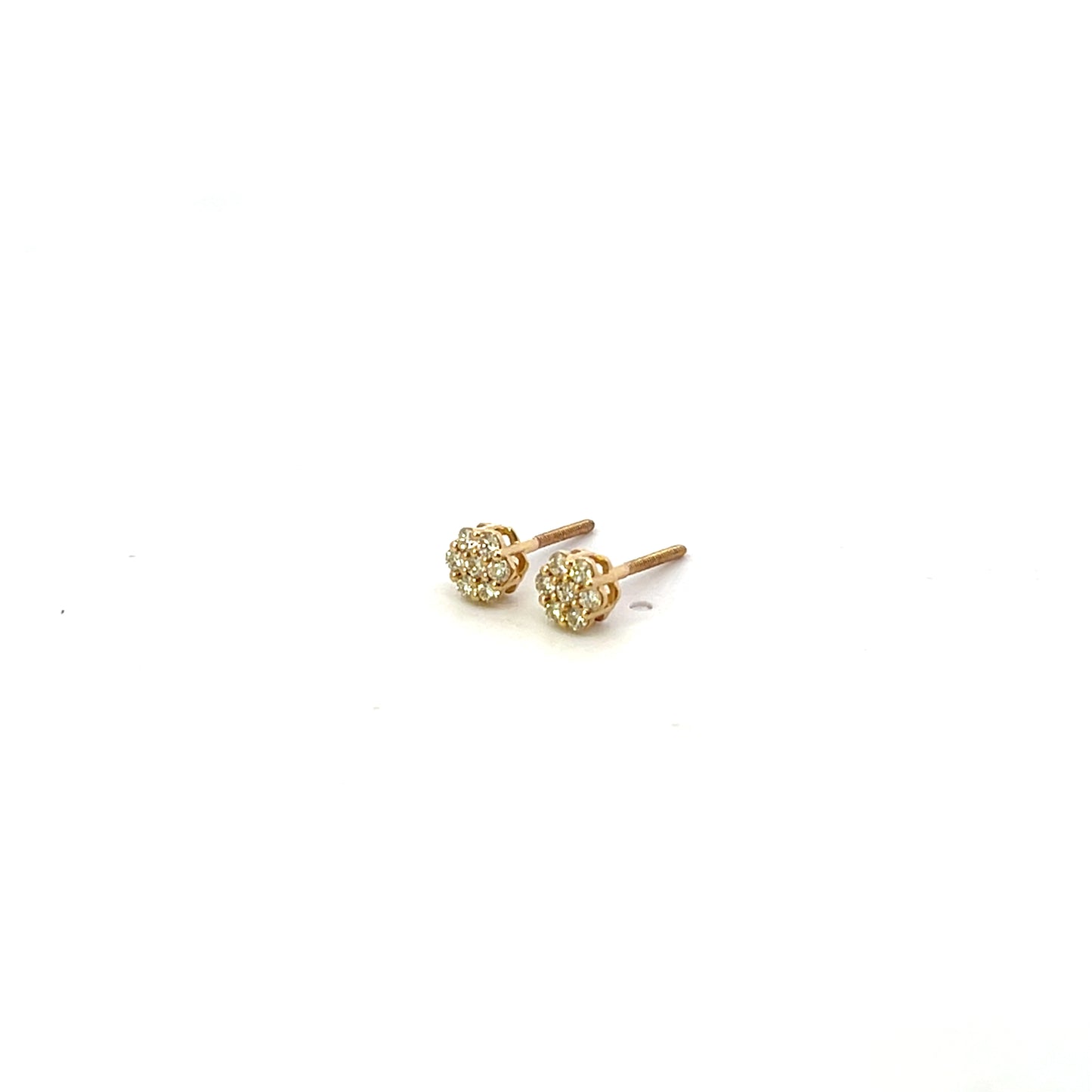 10K YG D-0.25CTW DIAMOND FLOWER STUDS