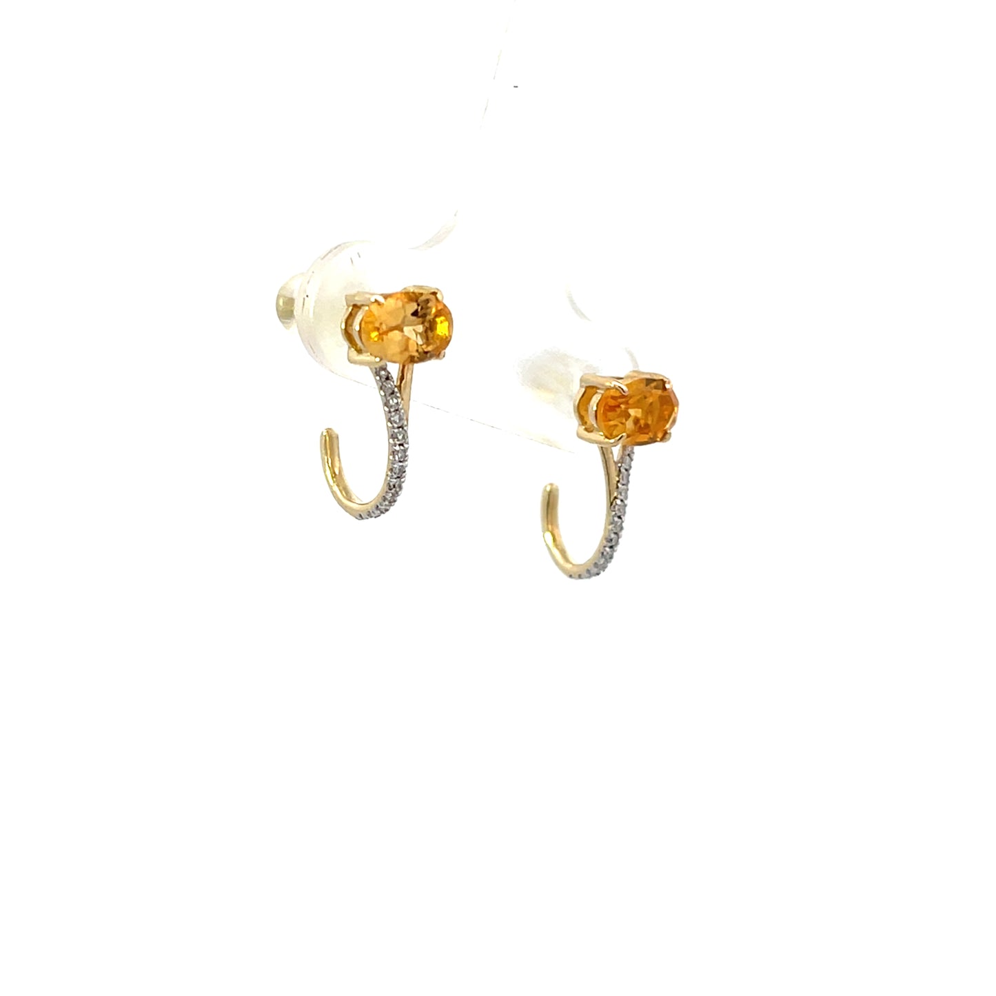 10K YG D-0.10 CTW CITRINE HUGGIES