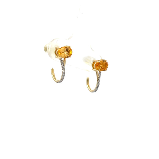 10K YG D-0.10 CTW CITRINE HUGGIES