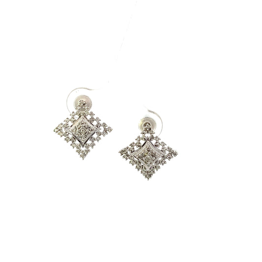 10K WG D-0.33CTW RHOMBUS DIAMOND EARRINGS