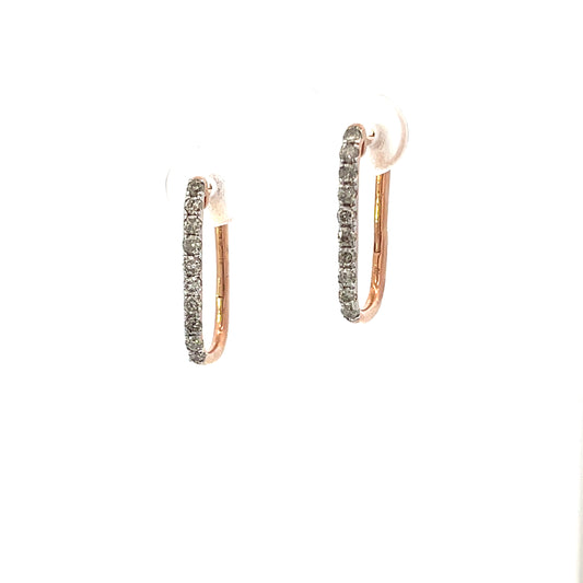10K RG D-0.50CTW DIAMONS RECTANGULAR HOOPS