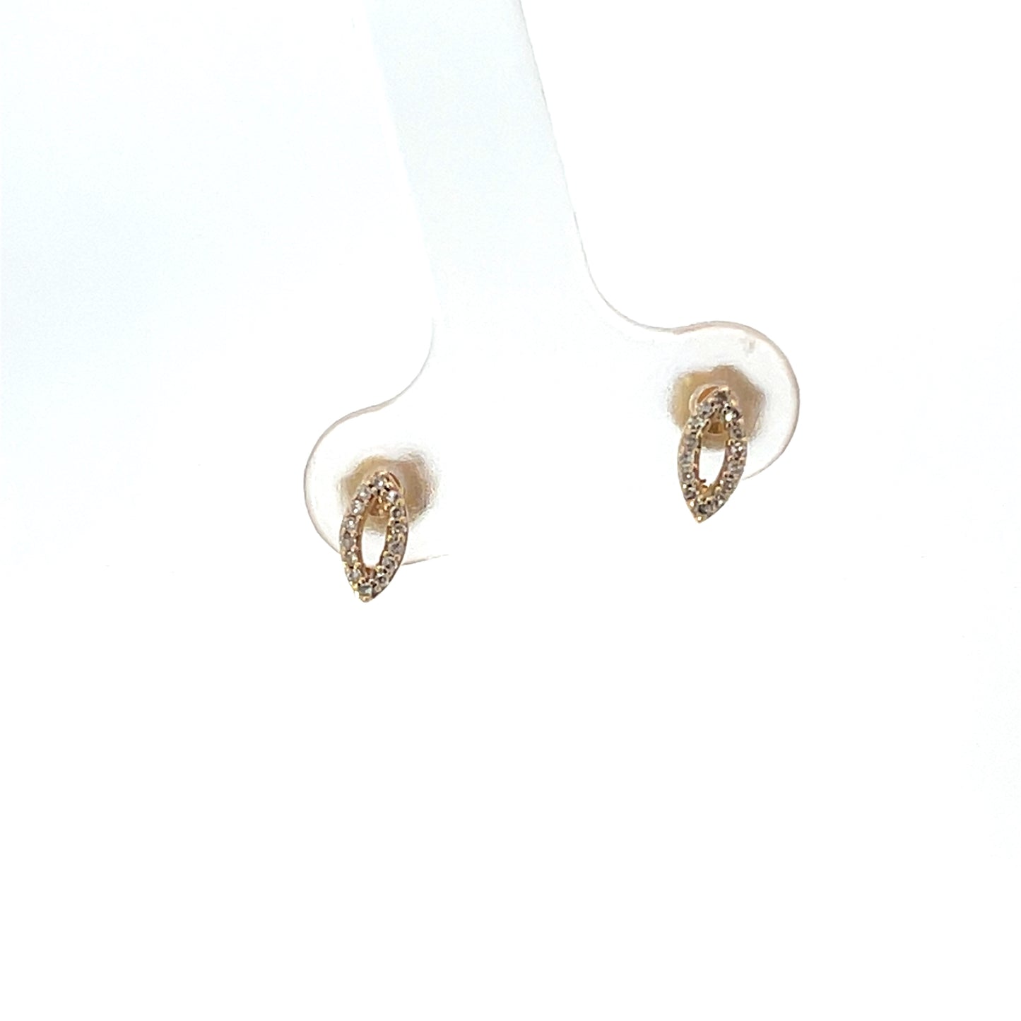 14K YG 0.08CTW HOLLOW MARQUISE STUDS