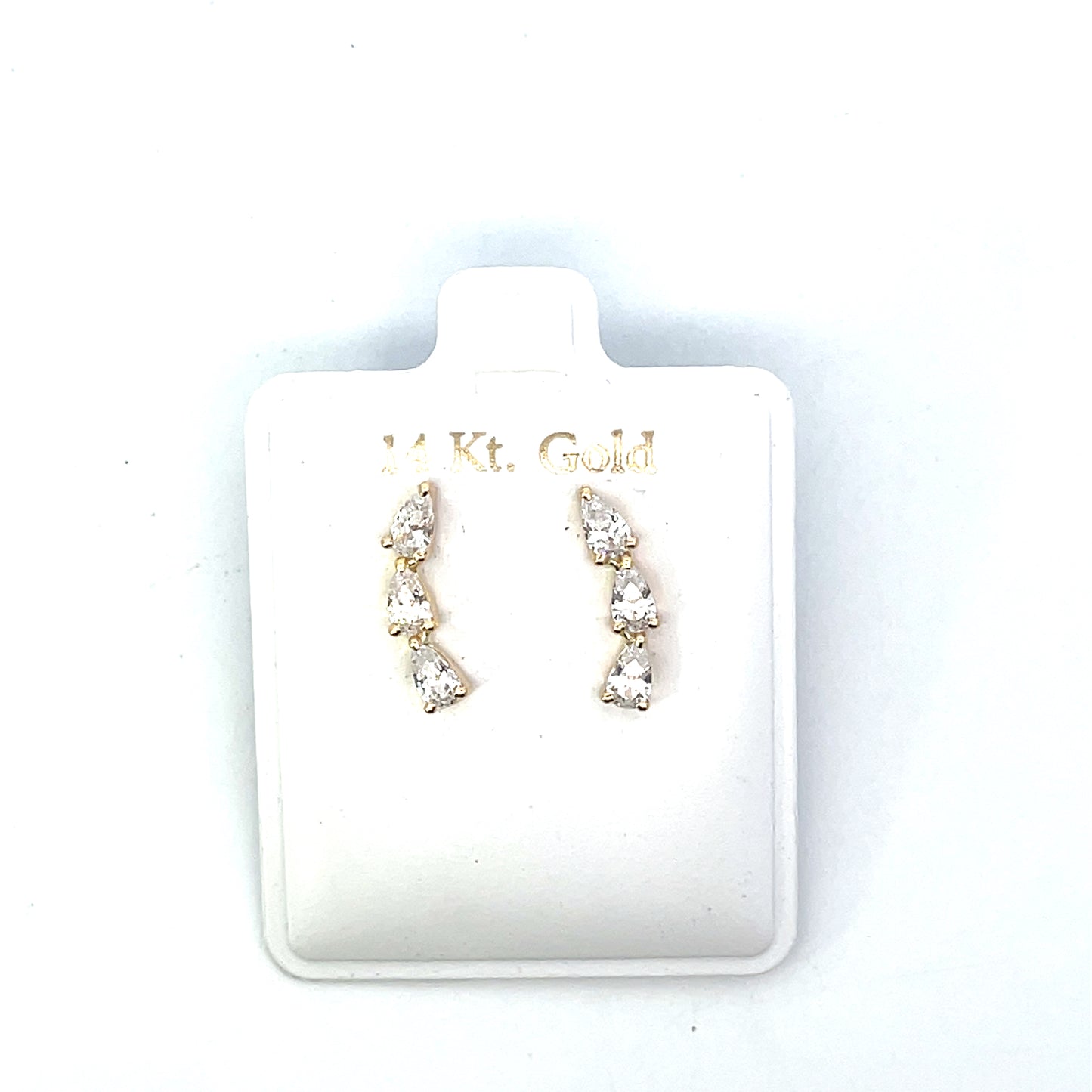 14K 3 PEAR CZ CRAWLERS