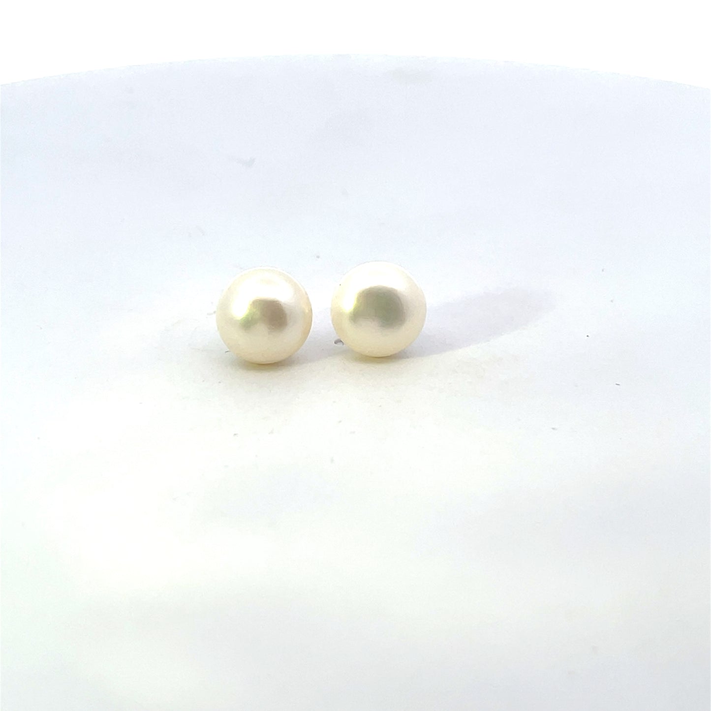 14K YG 8-8.5MM NATURAL PEARL EARRINGS