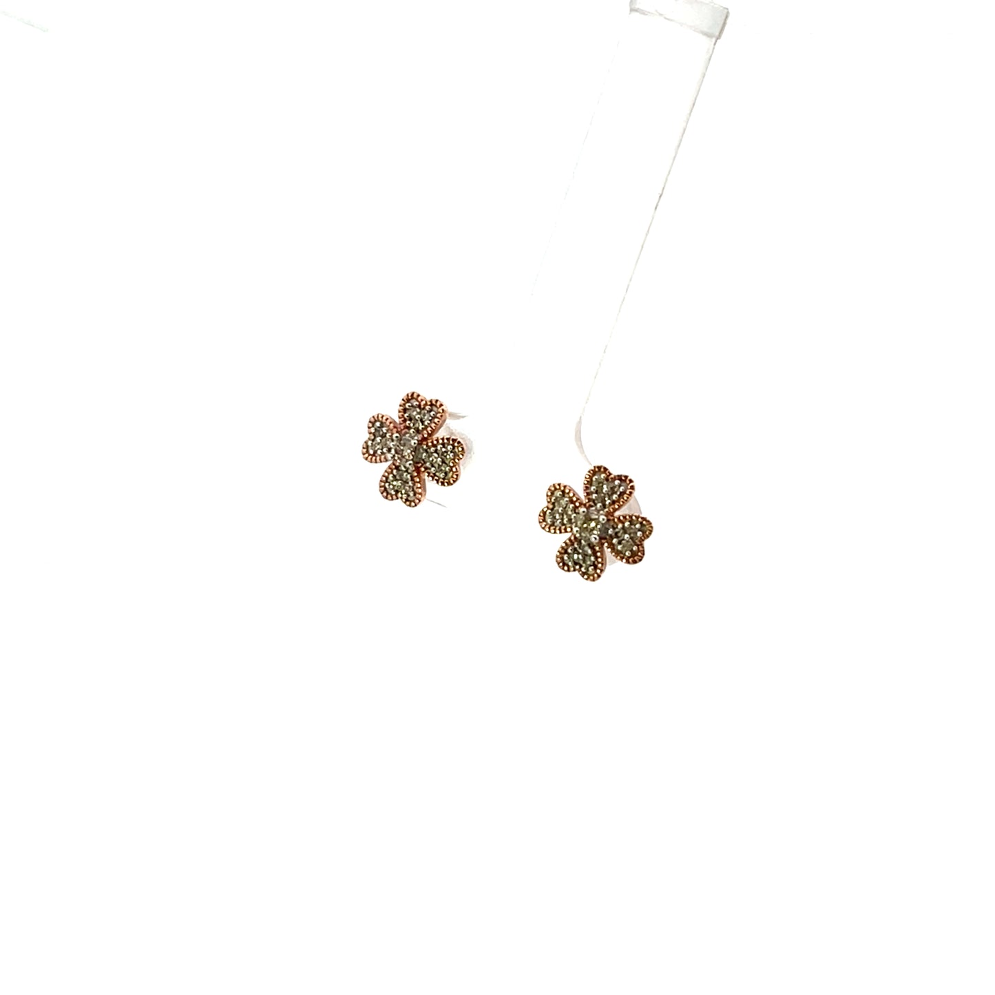 10K YG D-0.20CTW DIAMOND CLOVER STUD