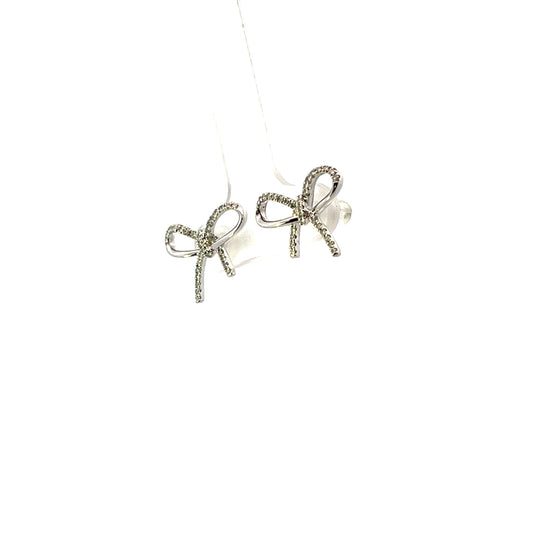 10K YWG D-0.25CTW DIAMOND BOW EARRINGS