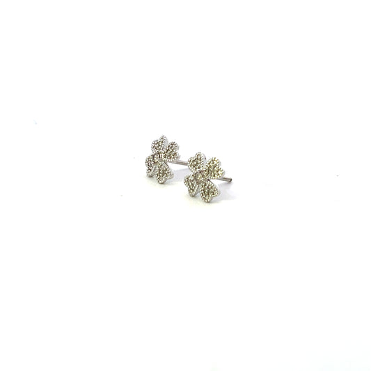 10K WG D-0.20CTW DIAMOND CLOVER STUD