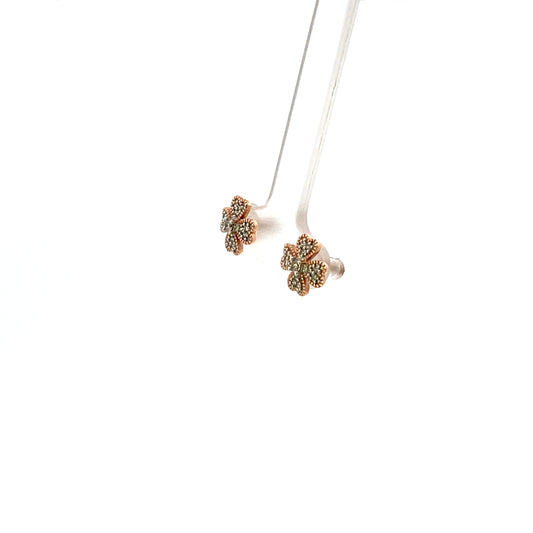 10K YG D-0.20CTW DIAMOND CLOVER STUD