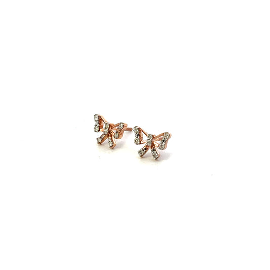10K YG D.0.15CTW SMALL BOW EARRINGS