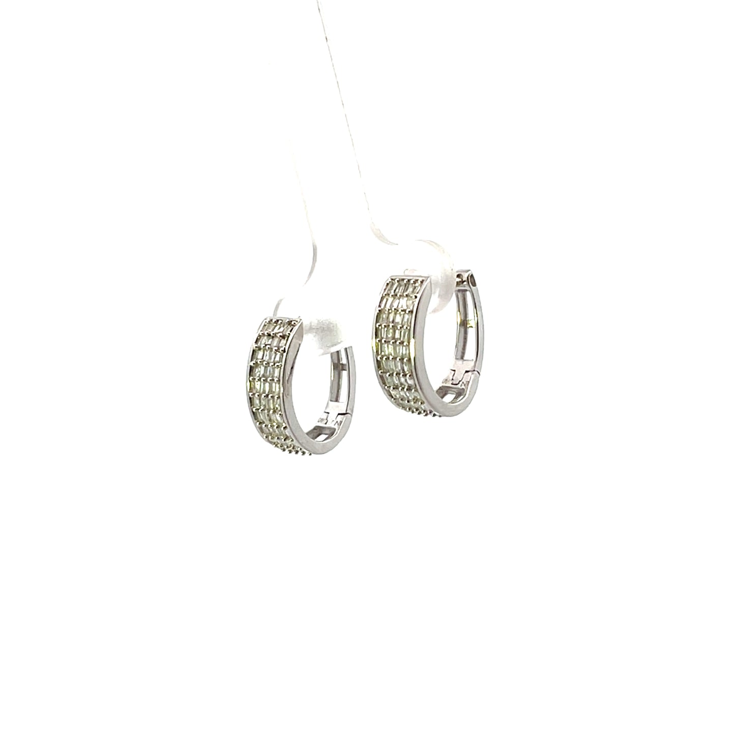 10K WG D-_____CTW BAGUETTE  DIAMOND HUGGIES
