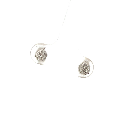10K WG D-0.10CTW PEAR DROP DIAMOND STUD