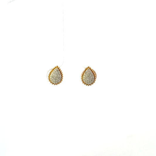 D-0.25CTW DIAMOND  PEAR PAVE DIAMOND EARRINGS SGP