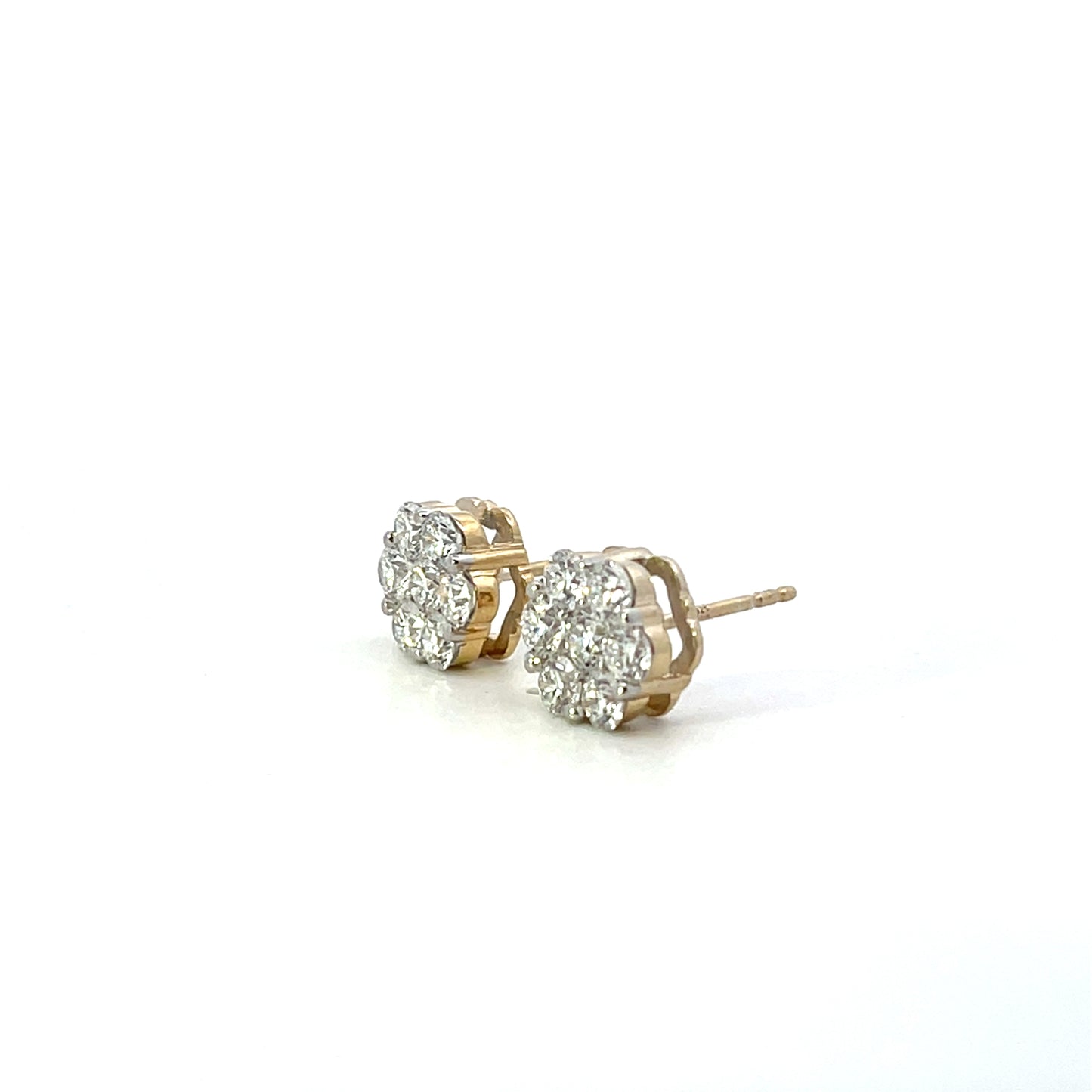 D-2.00CTW LAB DIAMOND LGD FLOWER STUDS SGP