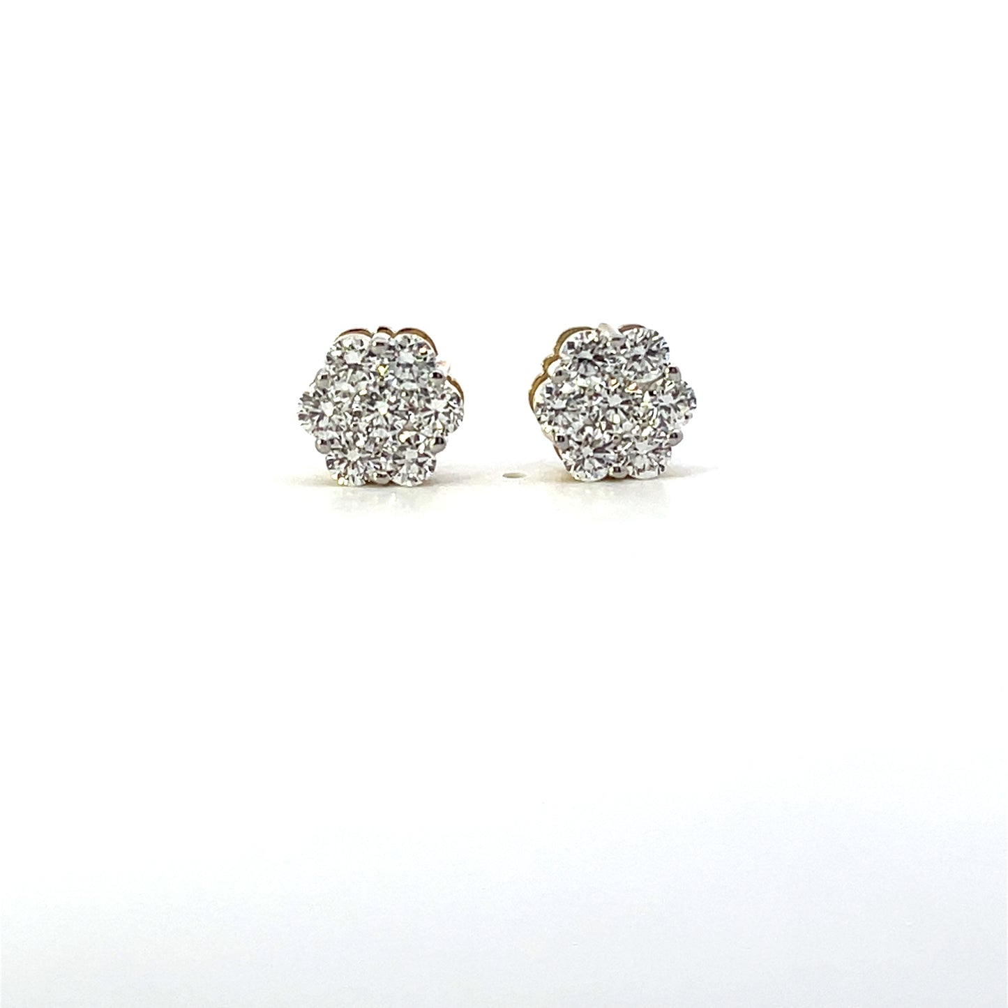 D-2.00CTW LAB DIAMOND LGD FLOWER STUDS SGP