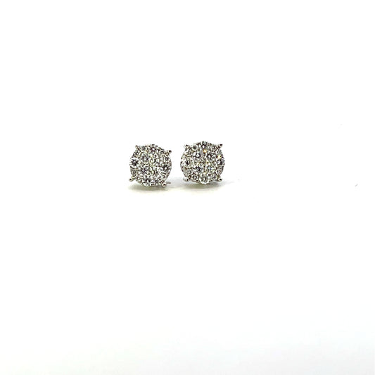 D-0.10CTW SMALL PAVE DIAMOND ROUND STUDS