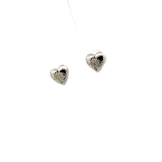D-0.15CTW HEARTS WITH DIAMOND ACCENT STUDS