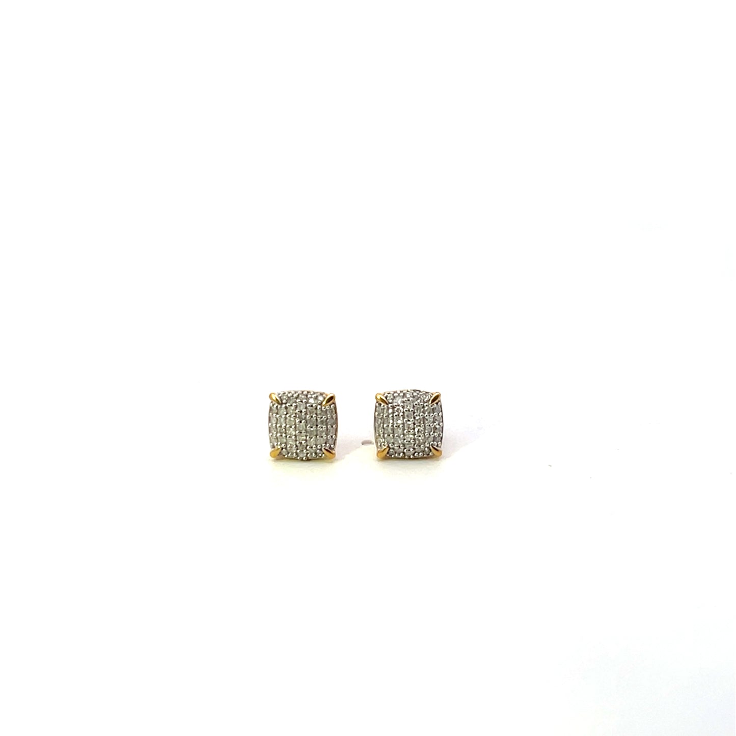 D-0.33CTW CUSHION PAVE DIAMOND EARRINGS SGP