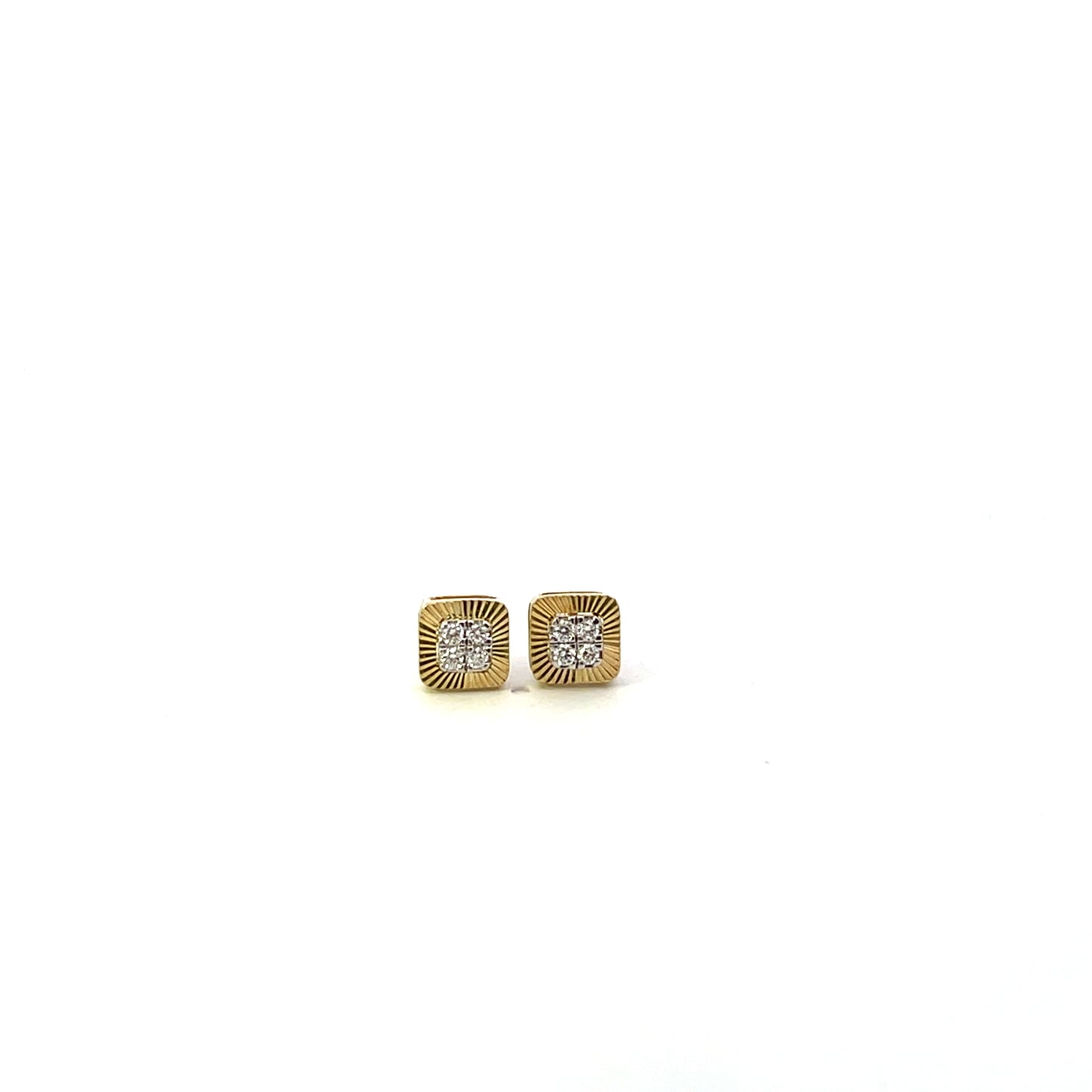 D-0.16CTW SQUARE SOLID AND DIAMOND EARRINGS SGP