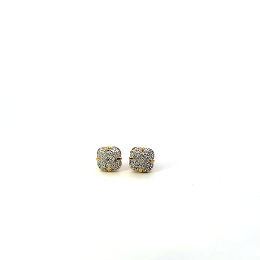 D-0.33CTW DIAMOND FLOWER PAVE DIAMOND EARRINGS SGP