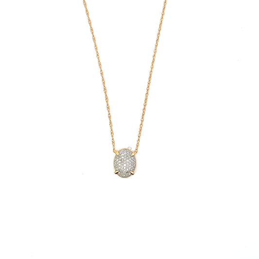 D-0.25CTW DIAMOND OVAL PAVE DIAMOND NECKLACE SGP