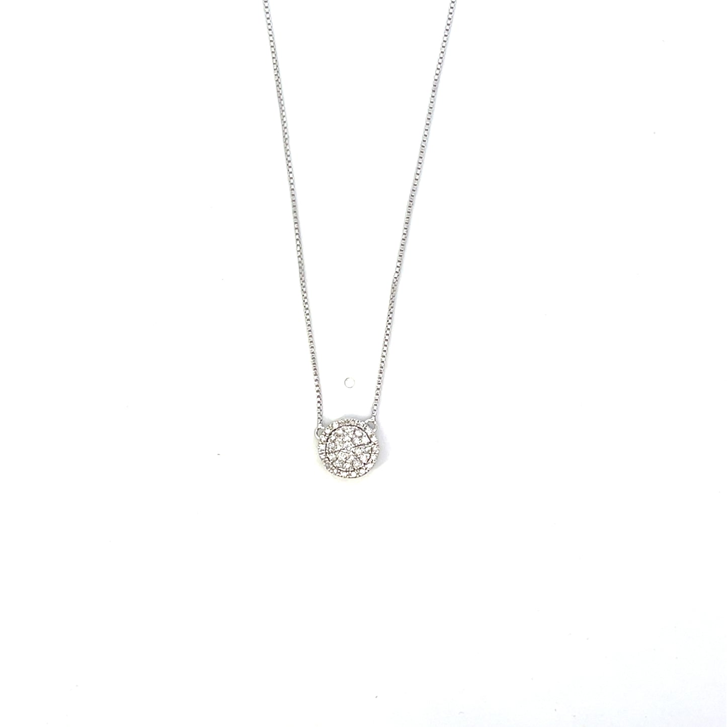 D-0.25CTW NATURAL DIAMOND PAVE BASIC CIRCLE NECKLACE