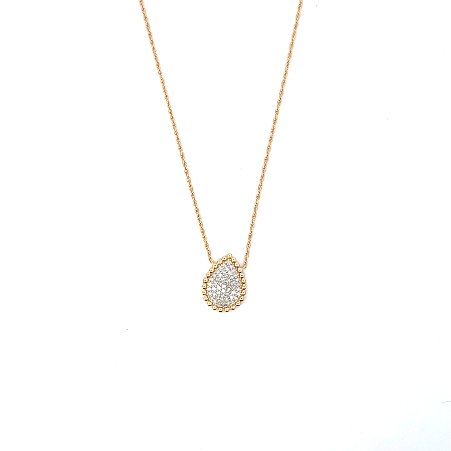 D-0.25CTW DIAMOND PEAR PAVE DIAMOND NECKLACE SGP