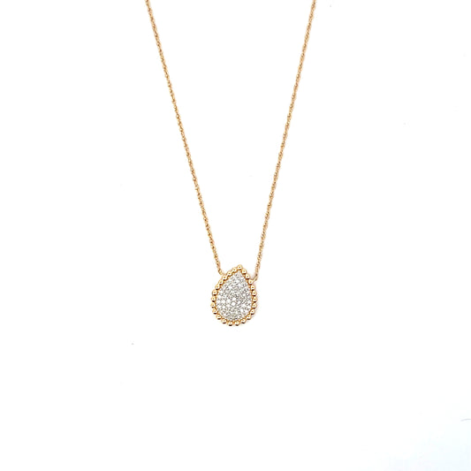 D-0.25CTW DIAMOND PEAR PAVE DIAMOND NECKLACE SGP