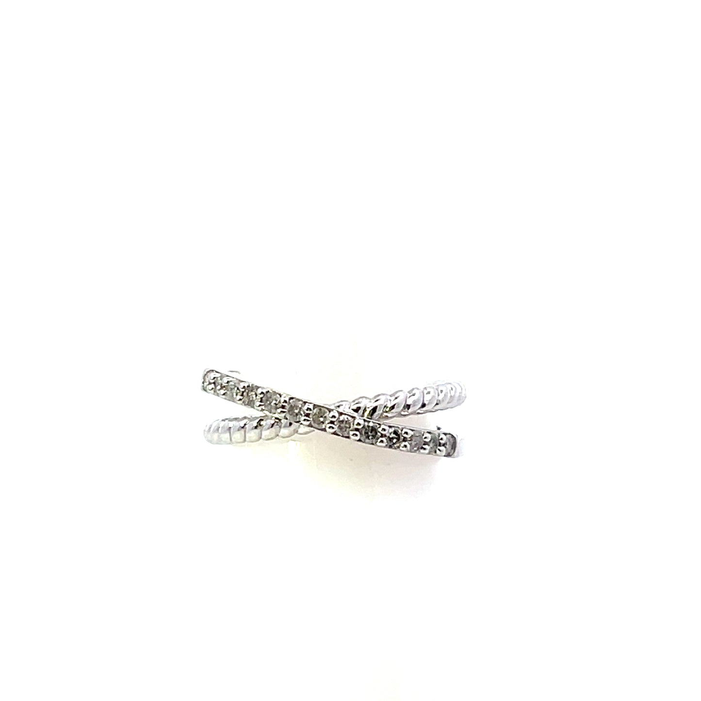 D-0.25CTW CROSS ROPE AND DIAMOND PAVE RING BAND #7
