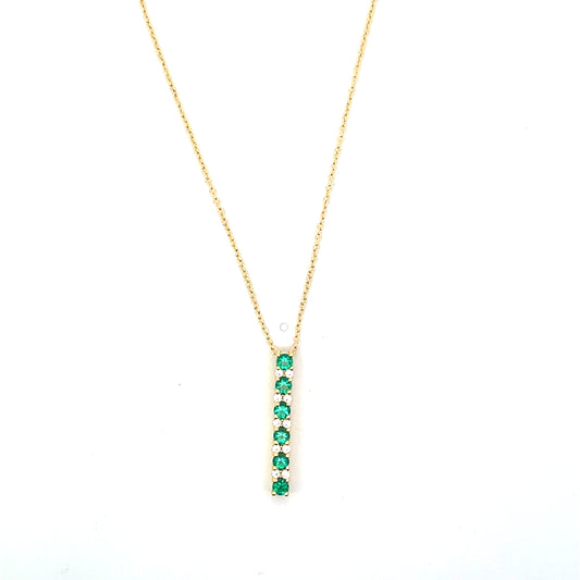 LAB CREATED EMERALD AND WHITE SAPPHIRE MINI LARIAT