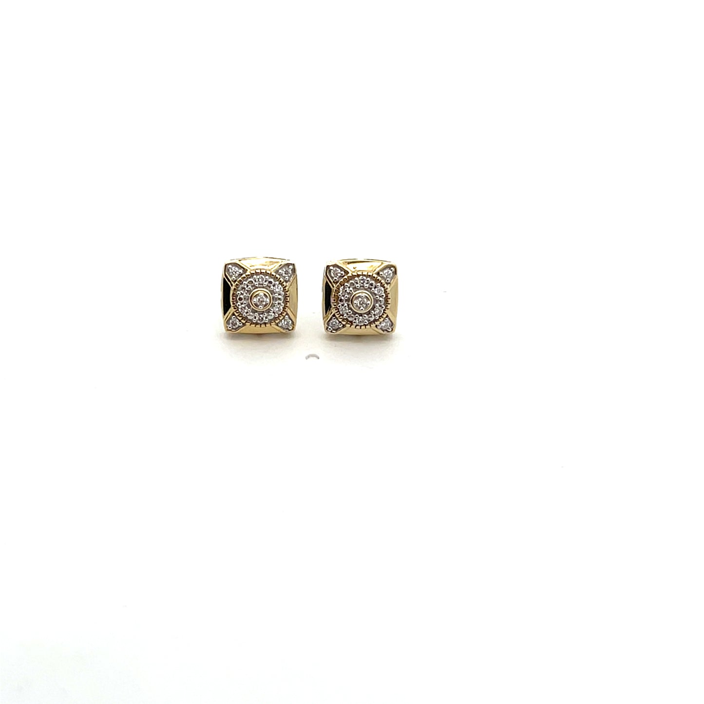D-0.16CTW LAB DIAMOND LGD STUD EARRINGS WITH SGP ROUND CROSS