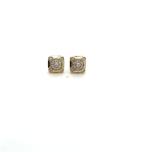 D-0.16CTW LAB DIAMOND LGD STUD EARRINGS WITH SGP ROUND CROSS