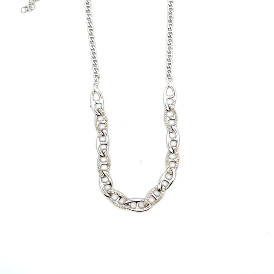 D-0.25CTW HALF GUCCI CHAIN NECKLACE WITH NATURAL DIAMONDS