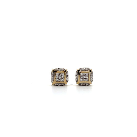 D-0.10CTW LAB DIAMOND LGD STUD EARRINGS WITH SGP CUSHION