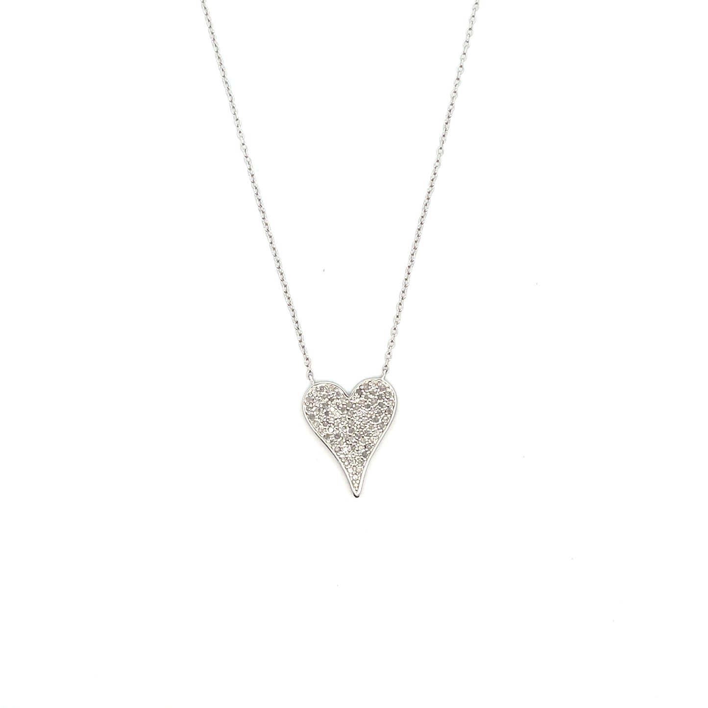 D-0.50CTW DIAMOND PAVE HEART NECKLACE