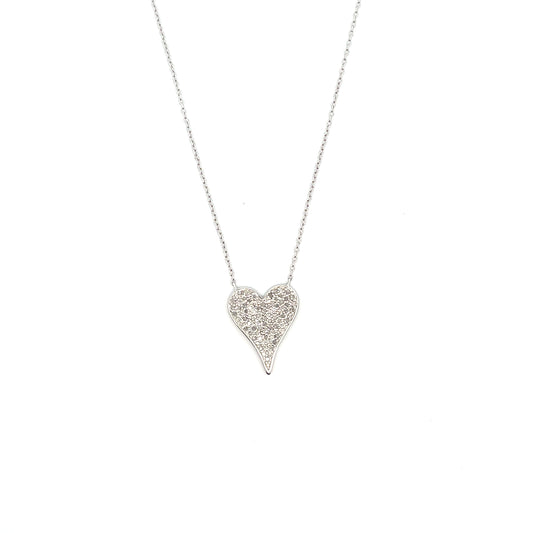 D-0.50CTW DIAMOND PAVE HEART NECKLACE
