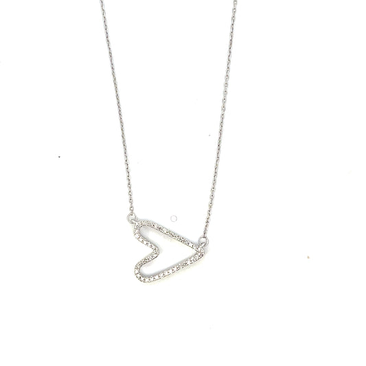 D-0.25 CTW DIAMOND HEART OUTLINE NECKLACE
