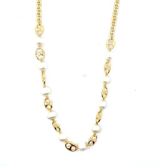 PEARL AND GUCCI STYLE SGP NECKLACE