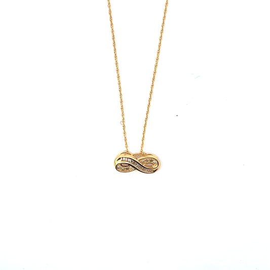 D-0.35CTW NATURAL BAGUETTE DIAMOND INIFINITY  NECKLACE SGP