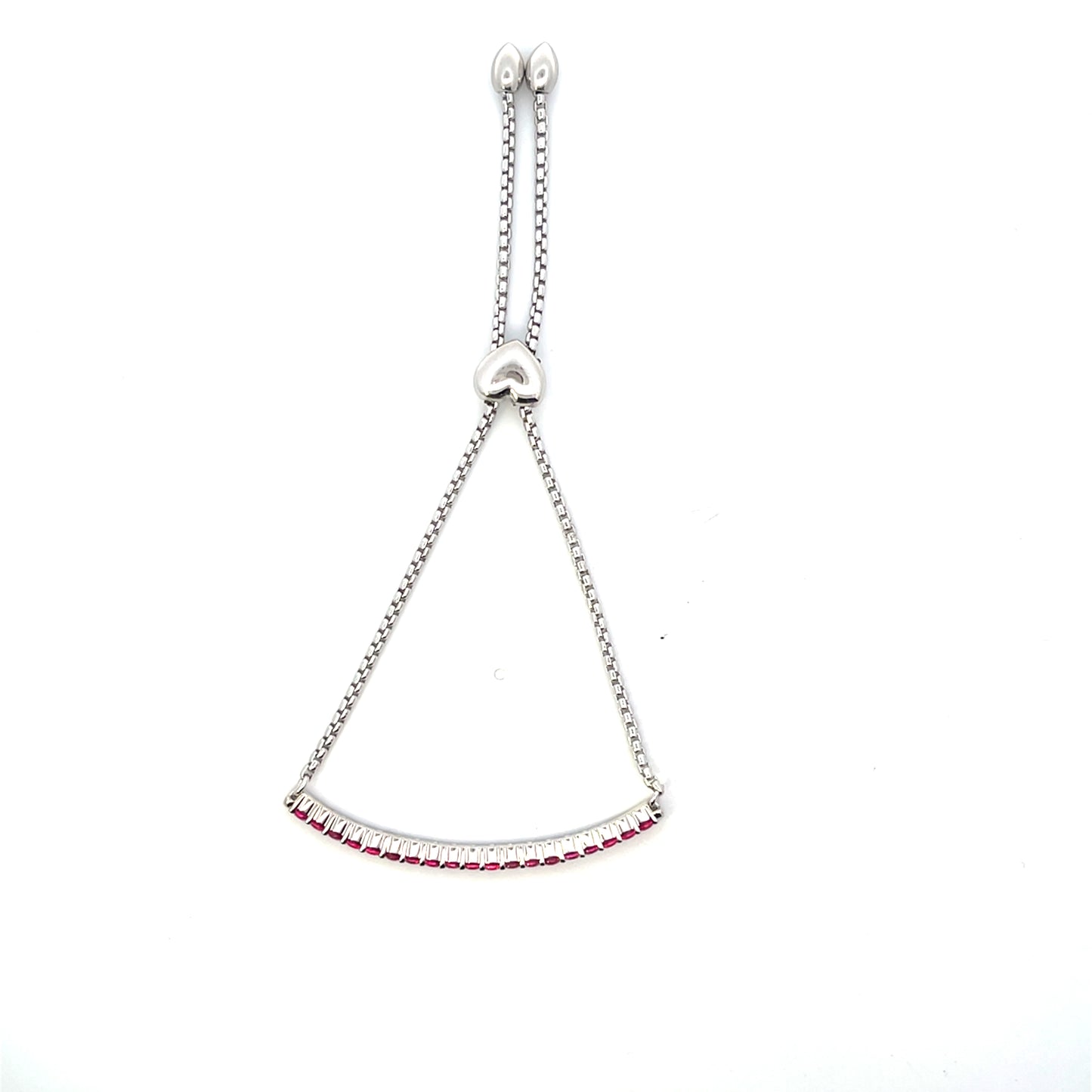 LAB CREATED RUBY HALF TENNIS BRACELET ADJUSTABLE