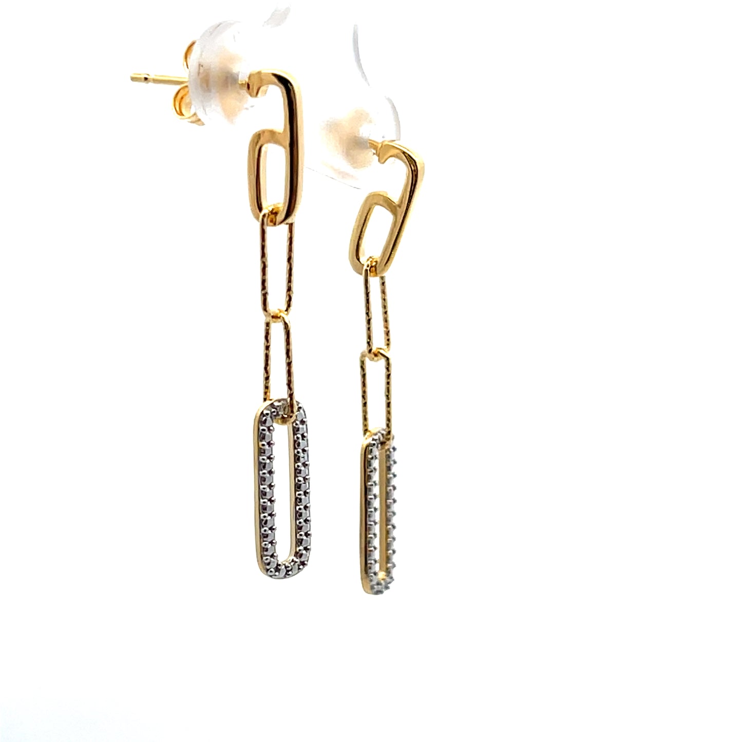 NATURAL DIAMOND CLIP CHAIN EARRINGS