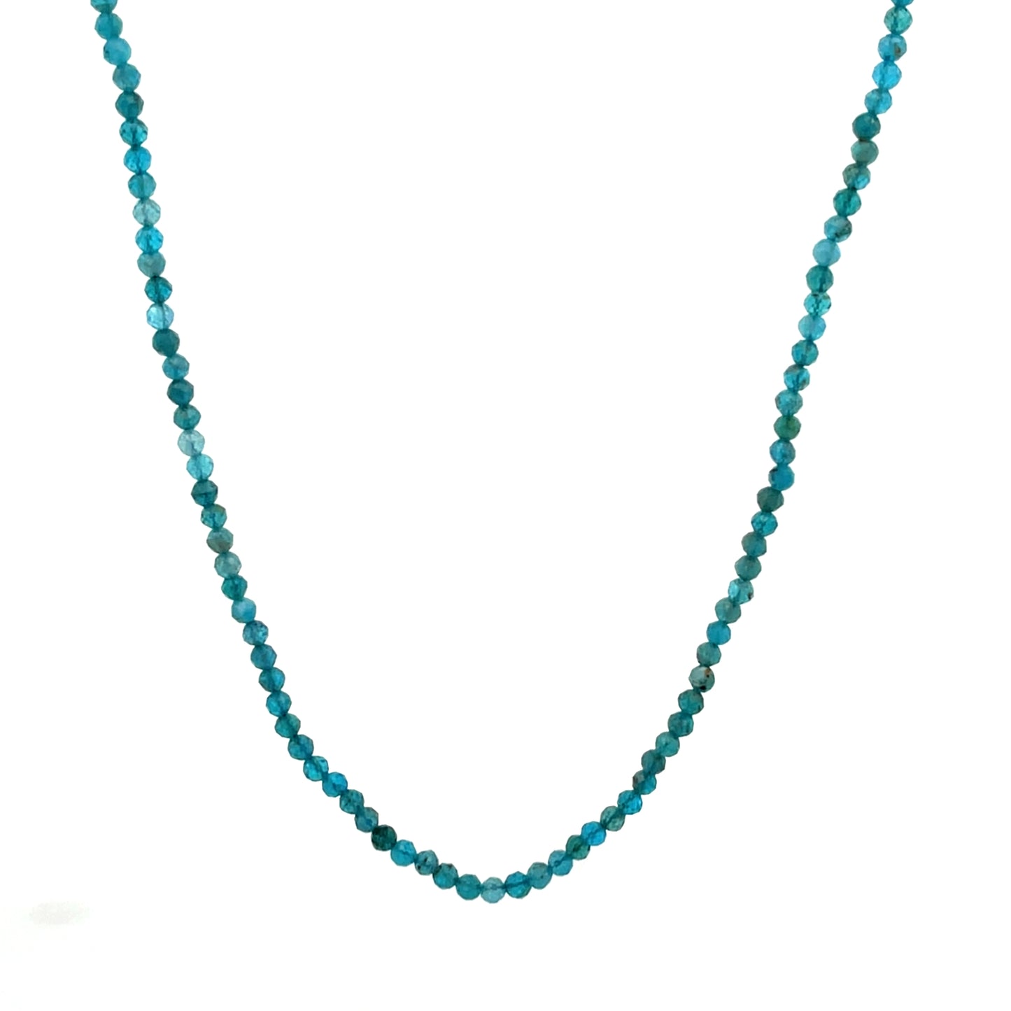 14K YG NEON APATITE BEADED NECKLACE 15.5"