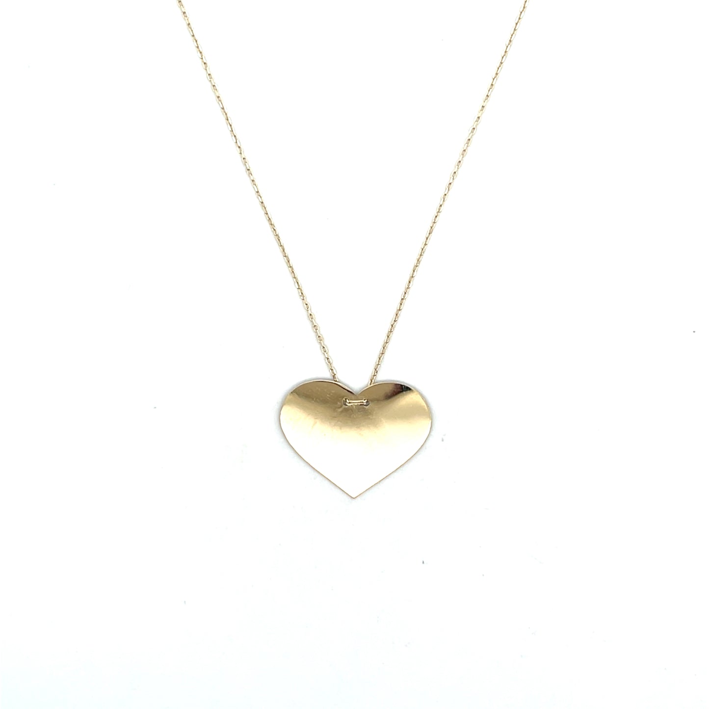 10K YG SOLID HEART NECKLACE