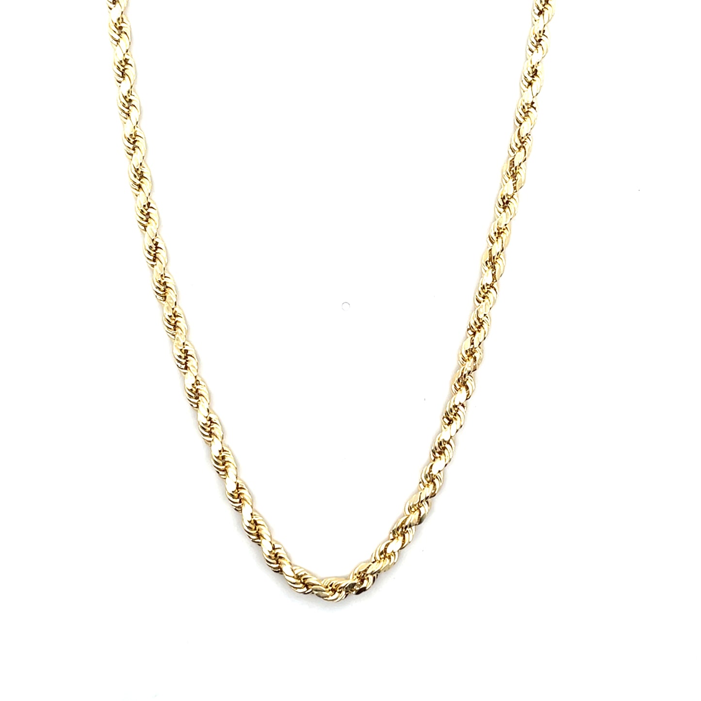 10K YG THICK ROPE CHAIN 18" NECKLACE