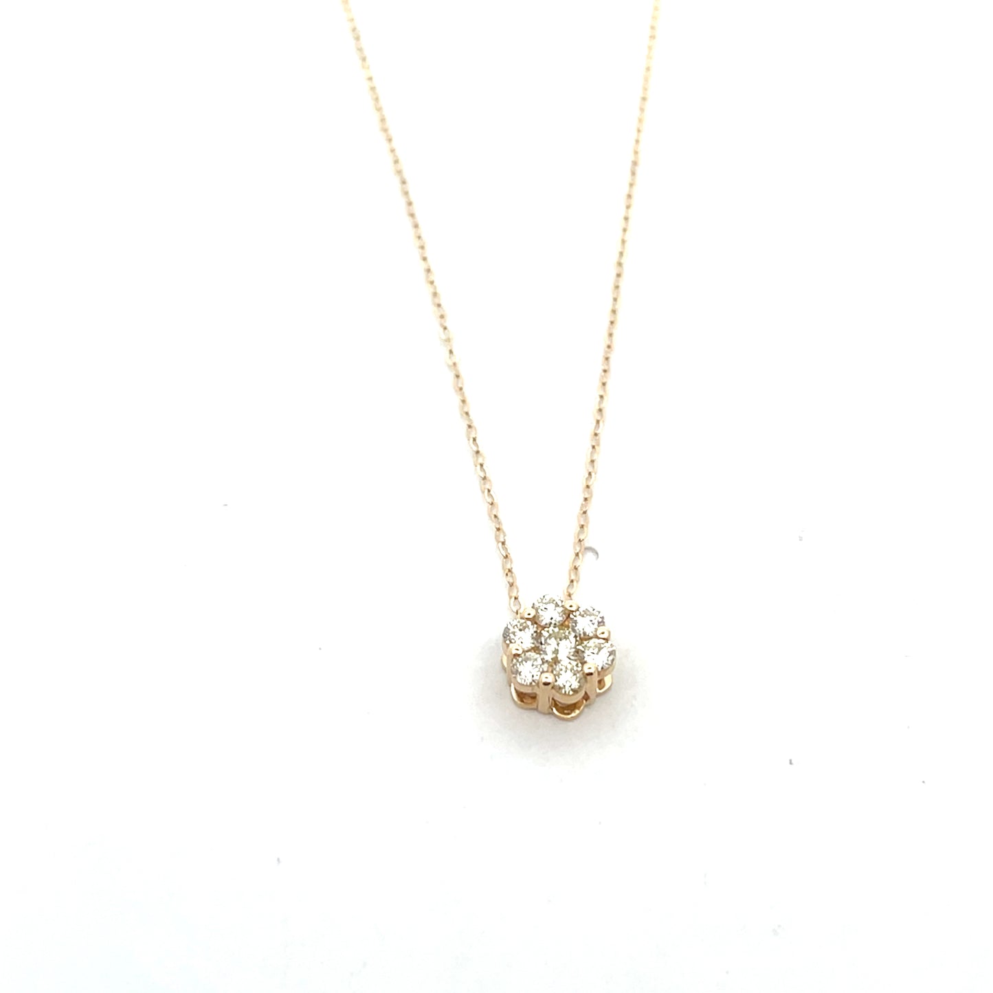 10K YG DIAMOND FLOWER SOLITAIRE NECKLACE